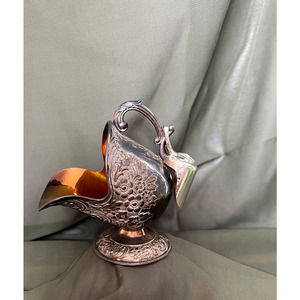 Leonard Silver Plated Ornate Sugar Bowl/Candy Dish Scuttle With Scoop